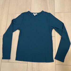 NWT Ann Taylor Misses Large Blue Longsleeve Tee Shirt
